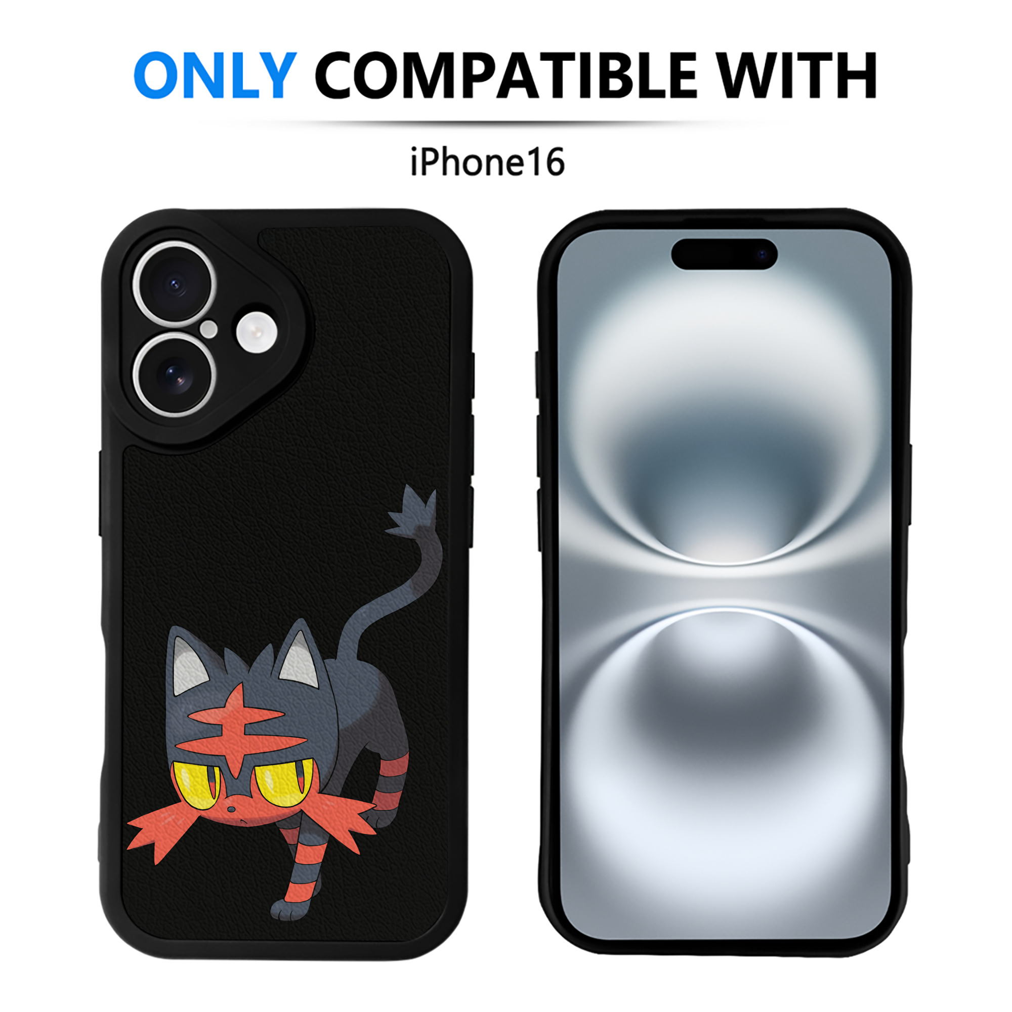 （画像用） ポケットモンスター Pokémon 【iPhone 16シリーズ対応】シリコンスマホケース（レザー調） 材質：シリコン